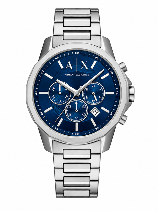 Armani Exchange Stainless Steel Analog Blue Dial Men Watch, Silver Band
AX1731