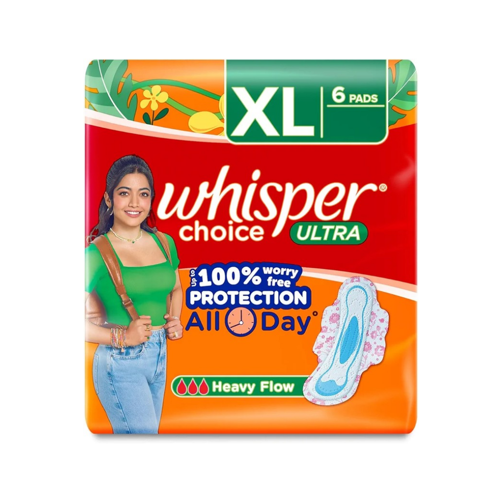 Whisper Choice Sanitary Pads for Women XL - 6N
