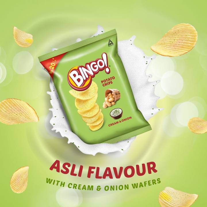 Bingo Cream & Onion Potato Chips - 48g
