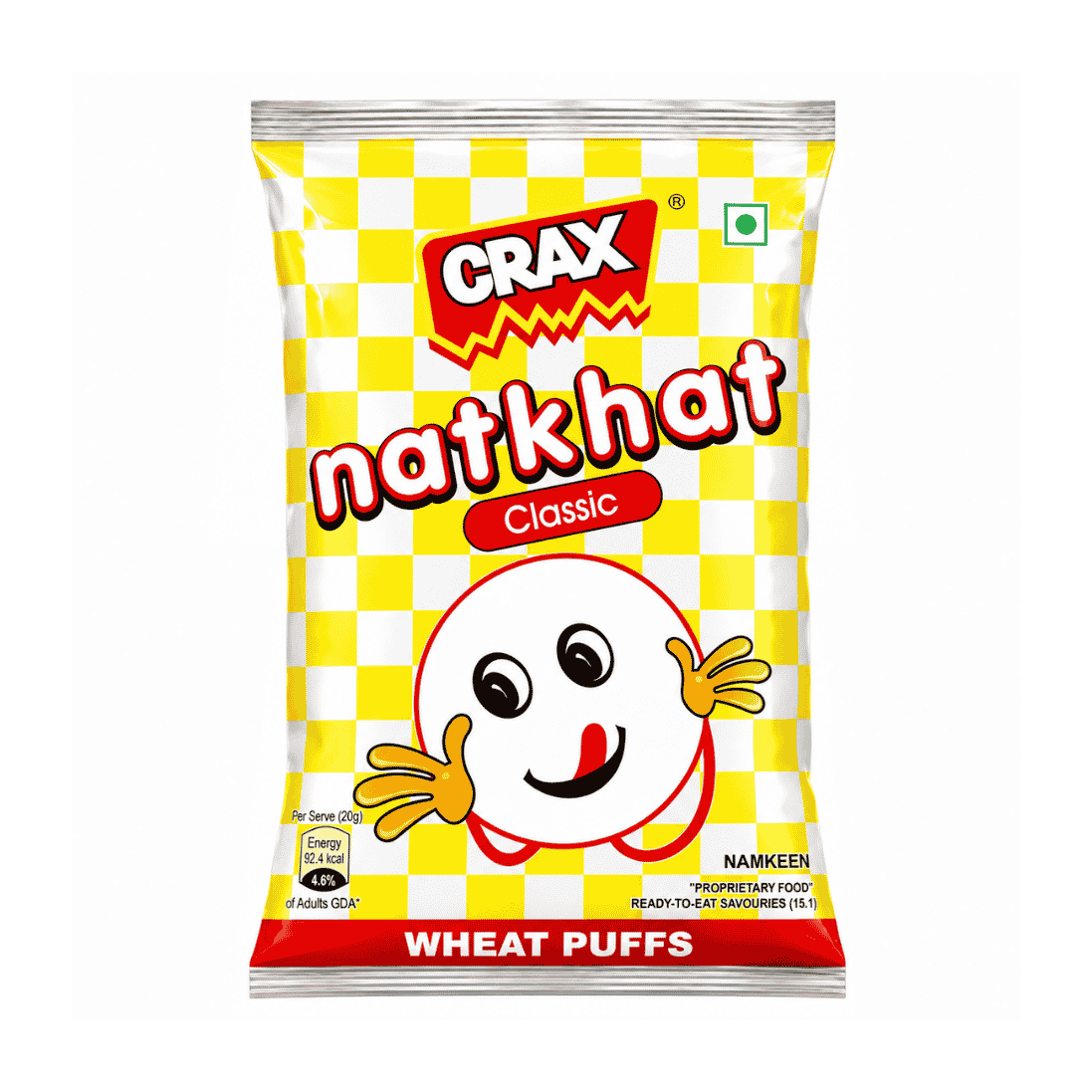 Crax Natkhat Classic Wheat Puffs Snacks - 68g