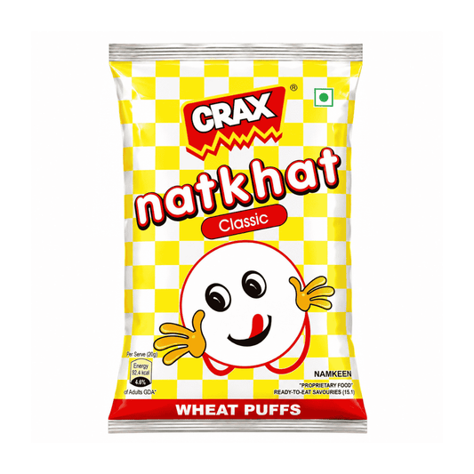 Crax Natkhat Classic Wheat Puffs Snacks - 68g