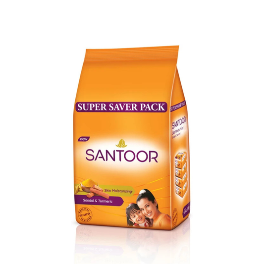 Santoor Sandal & Turmeric Soap - 100g (Pack of 4)