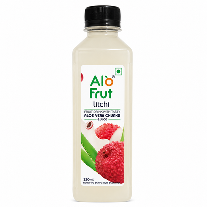 Alo Frut Litchi Juice with Aloevera Chunks - 320ml