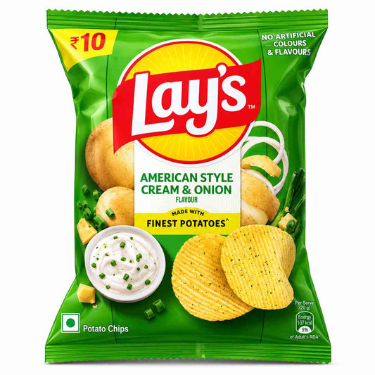 Lays Potato Chips, American Style Cream And Onion Flavour - 30.5g
