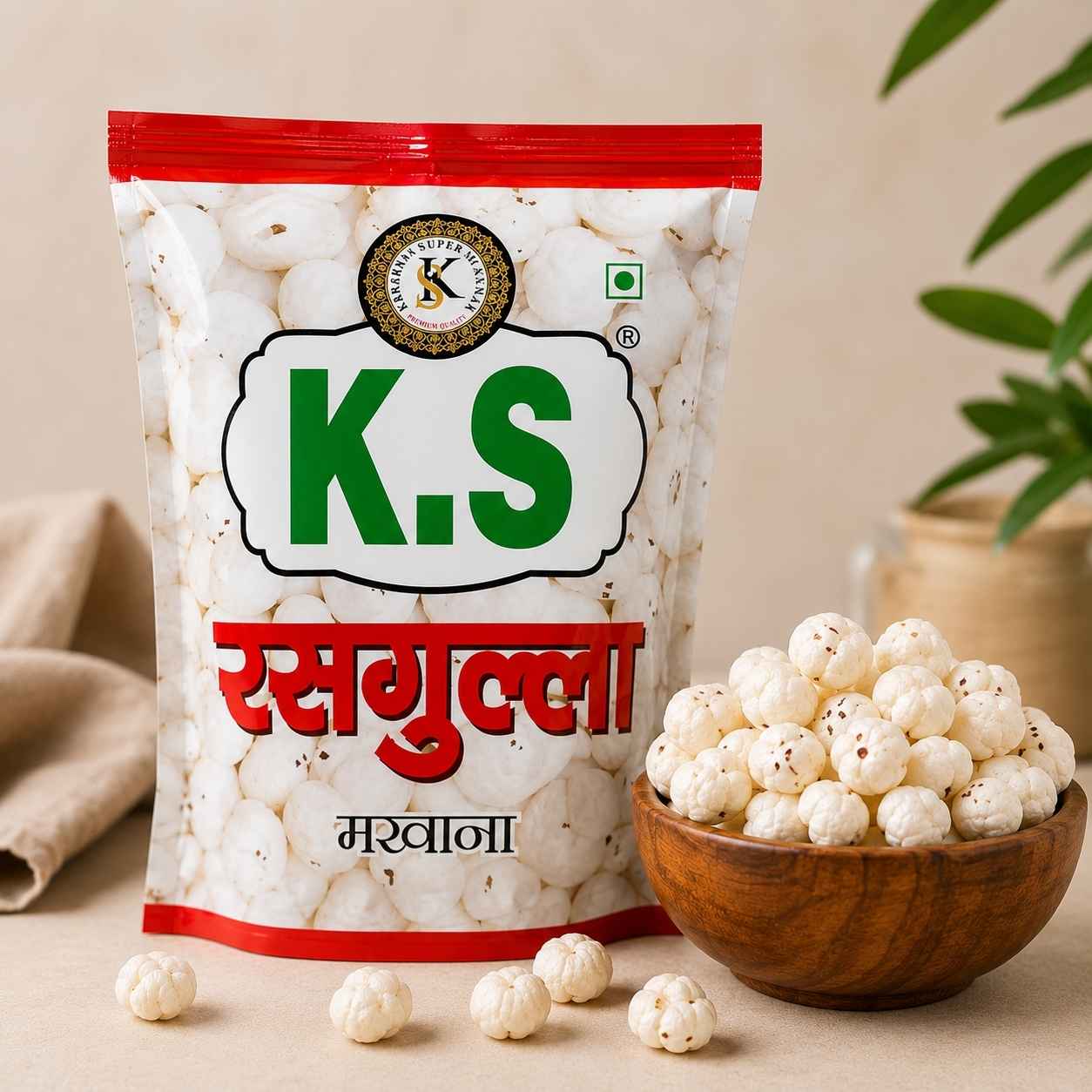 K.S Rasgulla Makhana (मखाना) - 100g
