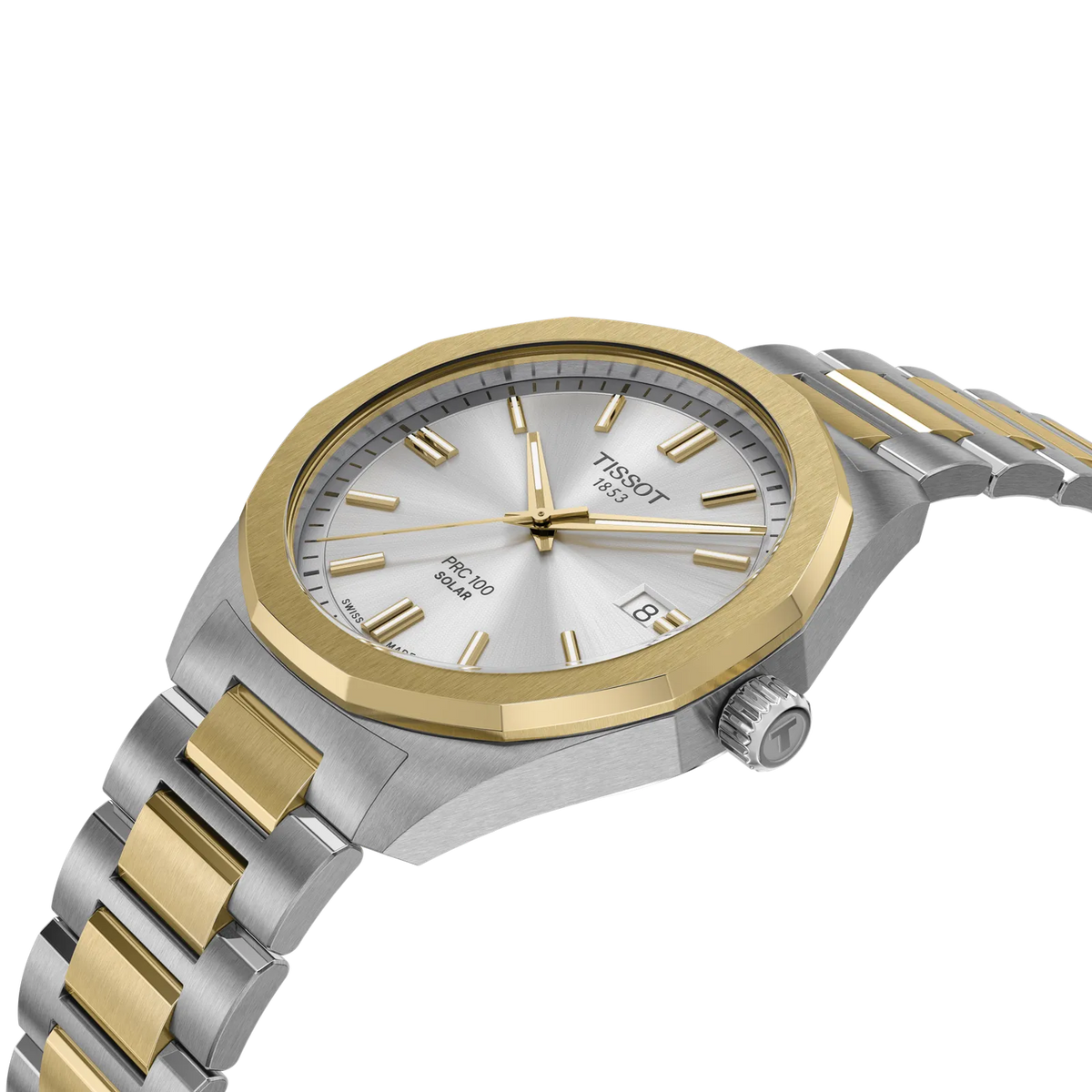 Tissot PRC 100 Solar 39mm Silver & Gold Dail