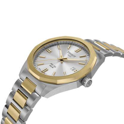 Tissot PRC 100 Solar 39mm Silver & Gold Dail