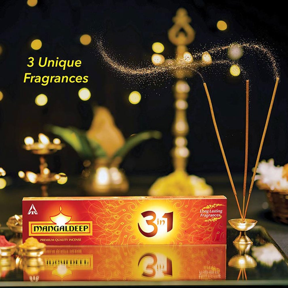 Mangaldeep Scent 3 in 1 Incense Sticks / Agarbatti - 14g
