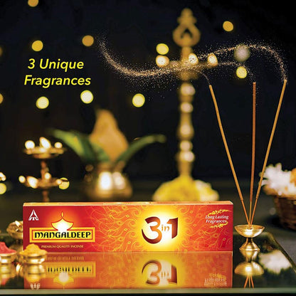 Mangaldeep Scent 3 in 1 Incense Sticks / Agarbatti - 14g
