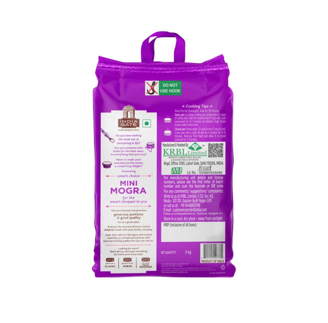 India Gate Mini Mogra Basmati Rice - 5kg
