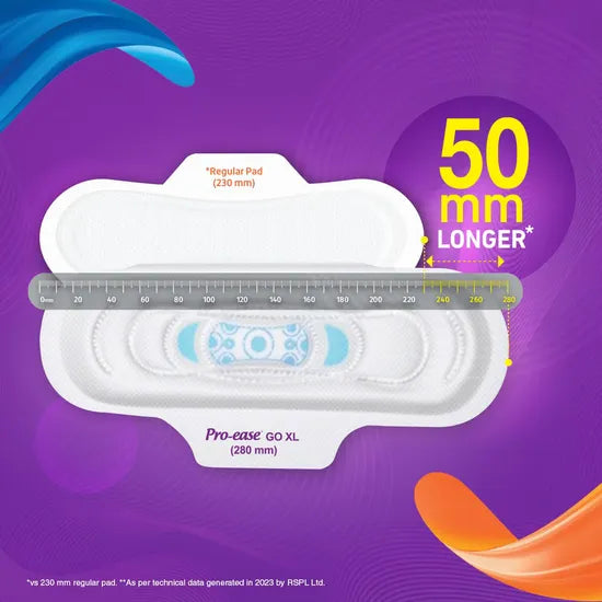 Pro-Ease Go Sanitary Pad XL, 6 Count
