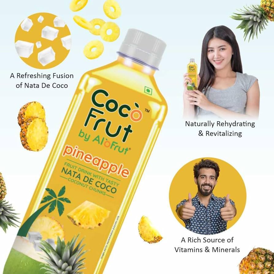Coco Frut Pineapple Fruit Drink with Nata De Coco – 300ml