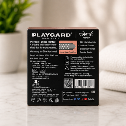Playgard Super Dotted Condoms - 3pcs