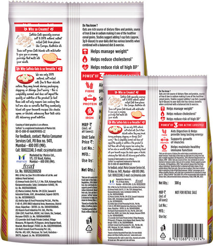 Instant Rolled Saffola Oats 1kg + 300g free
