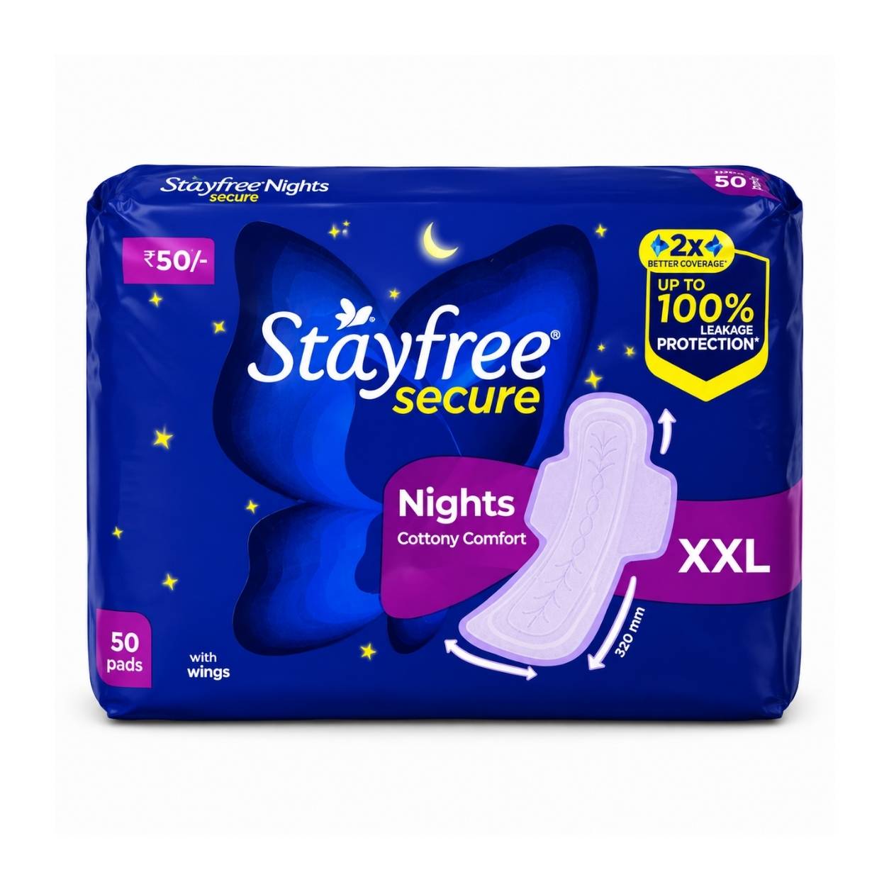 Stayfree Secure Night Sanitary Pads ( Xxl - 6 Pads )
