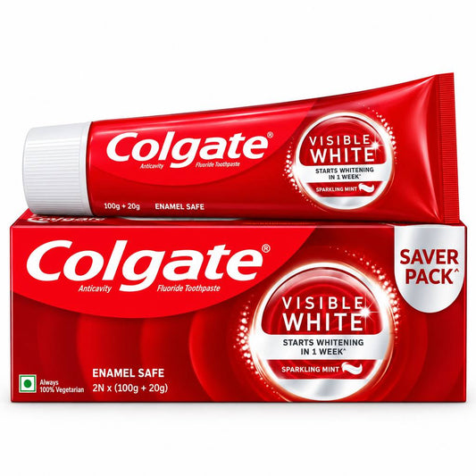 Colgate Visible White Toothpaste Teeth Whitening Saver Pack (240g)
