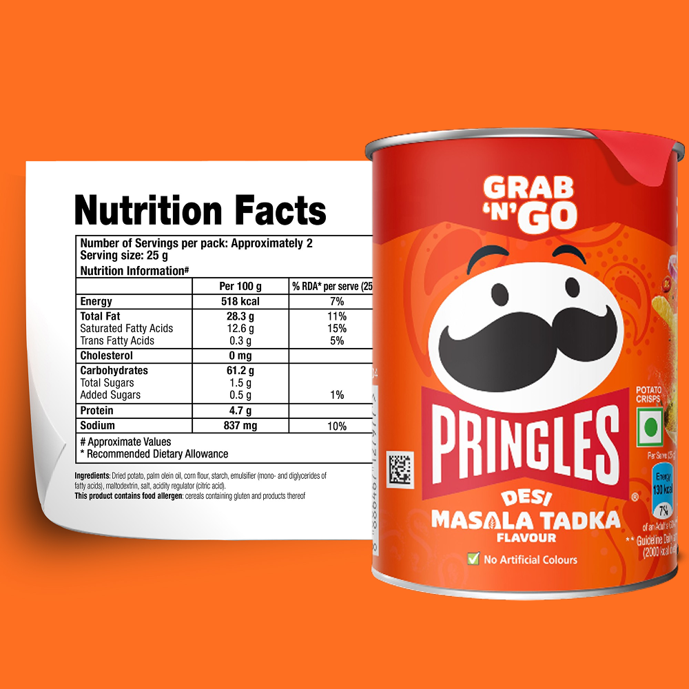 Pringles Desi Masala Tadka Potato Chips - 40g