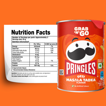 Pringles Desi Masala Tadka Potato Chips - 40g