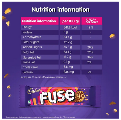Cadbury Fuse Mini Treats Choclate Pack - 93g (6Unit × 15.5g)