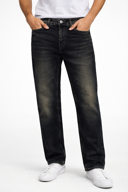 Levi's 555 Dark Blue Relaxed Straight Fit Mid Rise Jeans