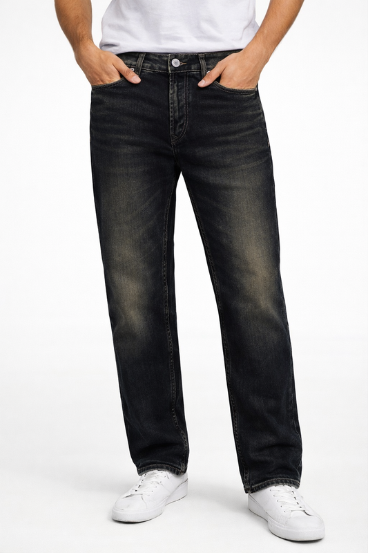 Levi's 555 Dark Blue Relaxed Straight Fit Mid Rise Jeans