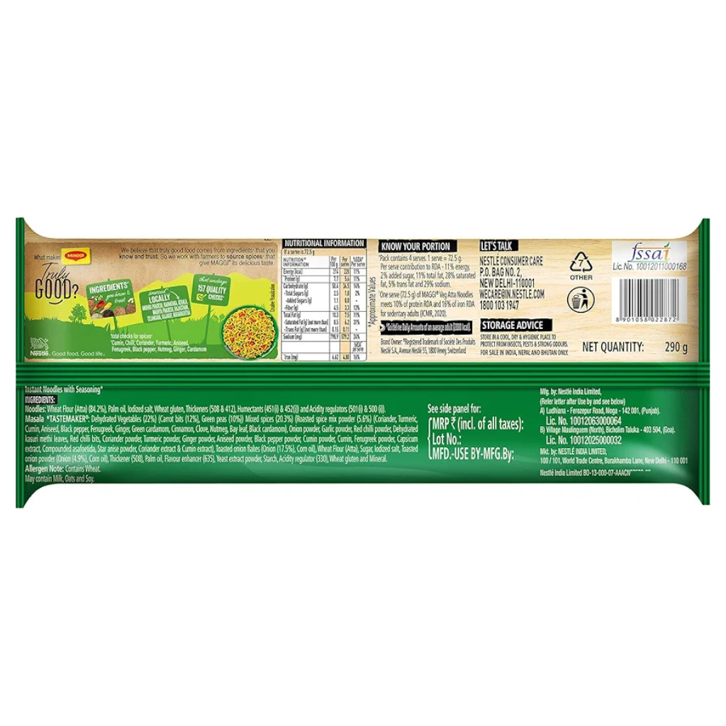 MAGGI Nutri-licious Masala Veg Atta Noodles - 290g