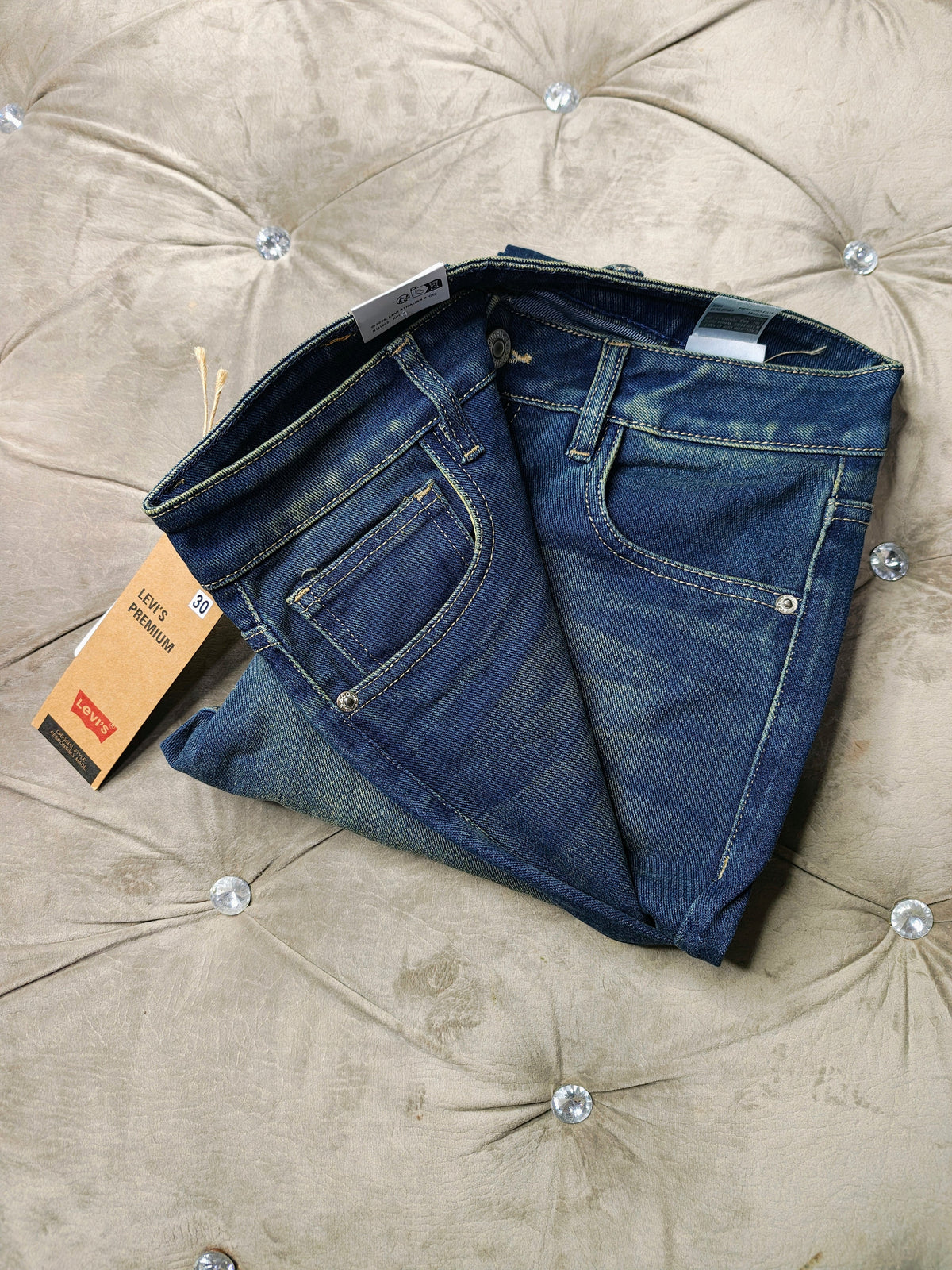 Levi's Mens 505 Mid Rise Straight Fit Cotton Stretch Blend Jeans