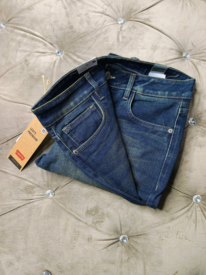 Levi's Mens 505 Mid Rise Straight Fit Cotton Stretch Blend Jeans