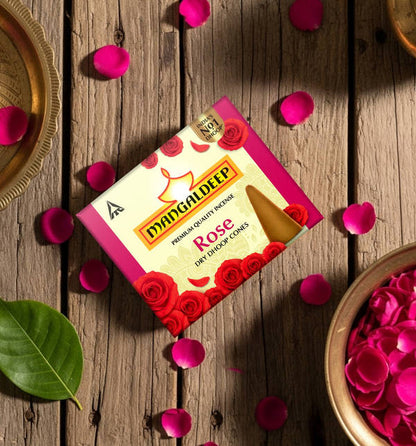 Mangaldeep Rose Dry Dhoop Cones - 25g