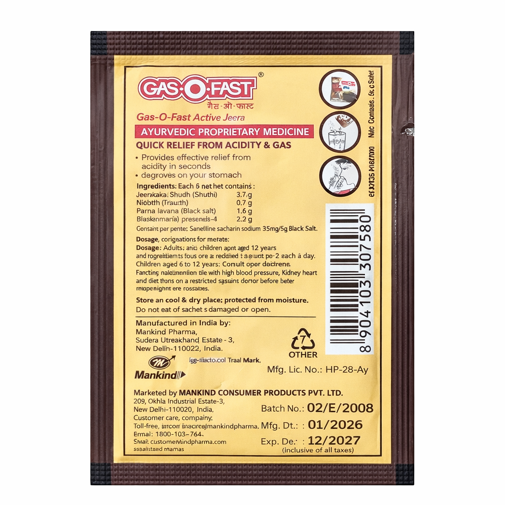 Gas-O-Fast Jeera Active - 1 Sachet