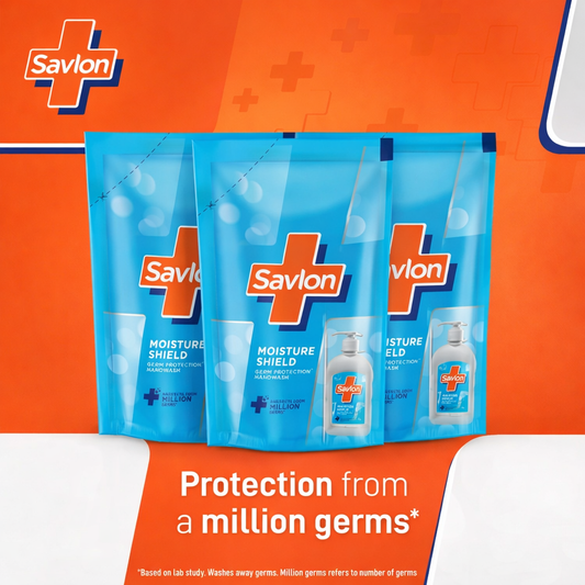 Savlon Moisture Shield Hand Wash, 3x175 ml Pouch