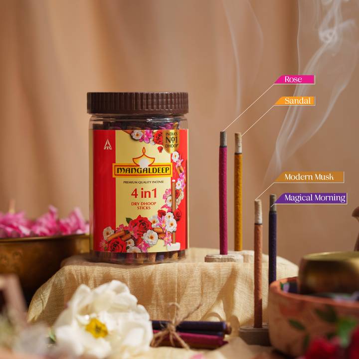 Mangaldeep Bambooless 4-in-1 Dry Dhoop Sticks 100g