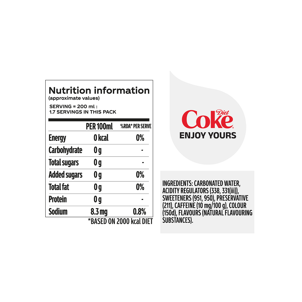Coca-Cola Diet Coke Soft Drink - 180ml