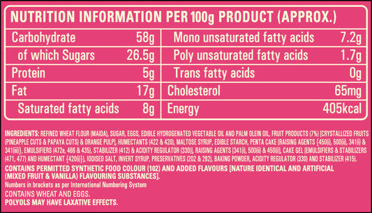 Britannia Gobbles Fruit Slice Cake (100% Veg) - 60g