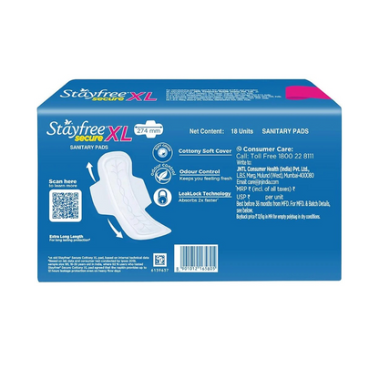 STAYFREE Secure Cottony Comfort XL 274 mm 18 Pcs Sanitary Pad