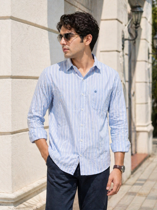 United Colors of Benetton Regular Fit Spread Collar Solid Shirt