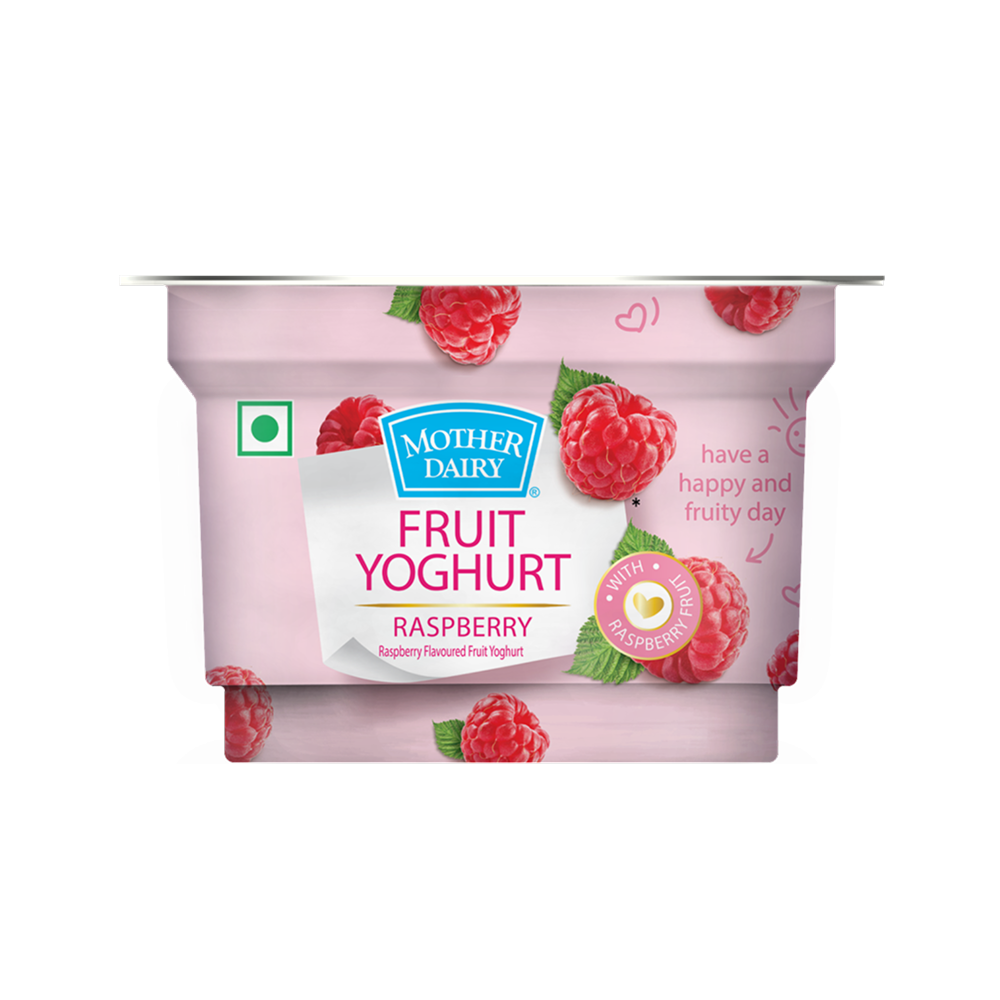 Mother Dairy Raspberry Flavoured Yogurt - 100g