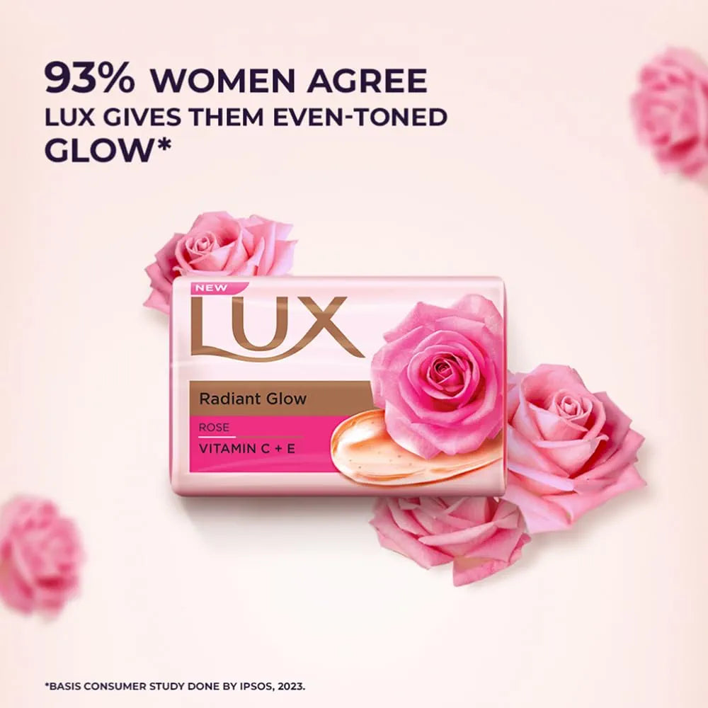 Lux Radiant Glow Bathing Soap Buy 4 Get 1 Free - (100g×5)