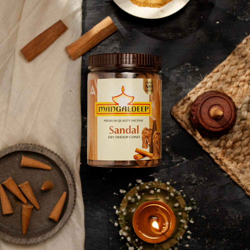 Mangaldeep Sandal Dry Dhoop Cones - 110g