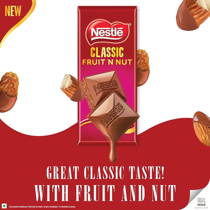 Nestle Classic Fruit ‘N’ Nut - Great Classic Taste with Almond & Raisins, 65g