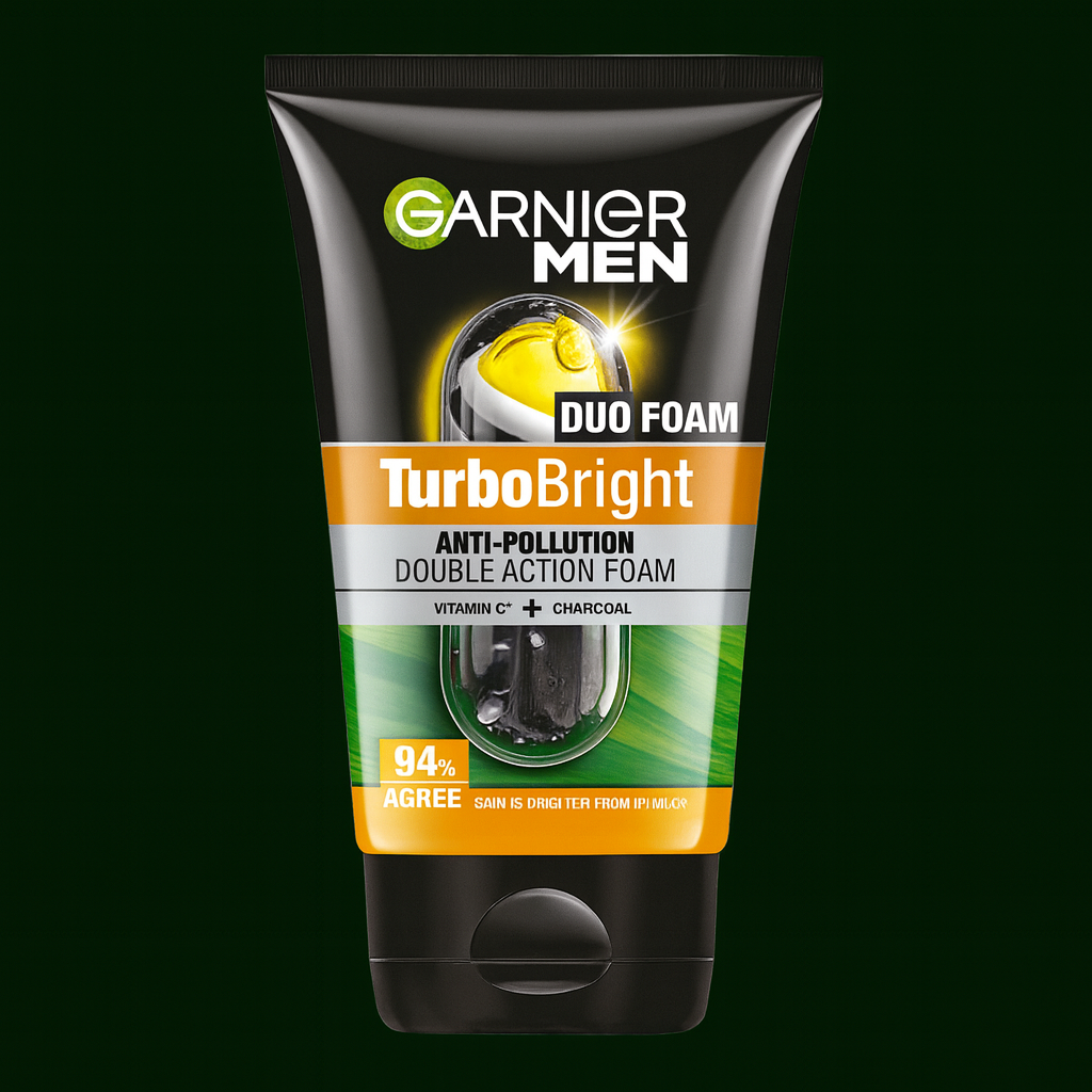 Garnier Men Turbo Bright Anti-Pollution Double Action Face Wash (50g)