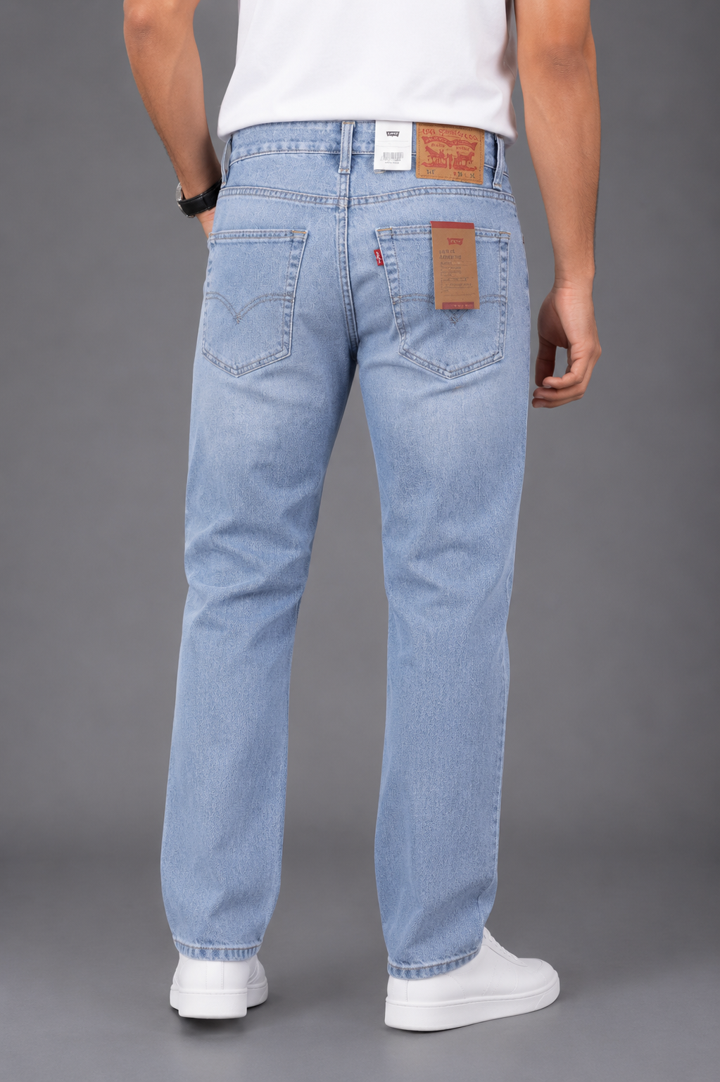 Levis Mens 505 Mid Rise Straight Fit Cotton Stretch Blend Jeans