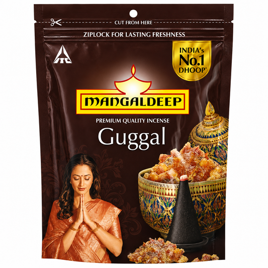 Mangaldeep Premium Quality Guggal Incense Dhoop - 105g