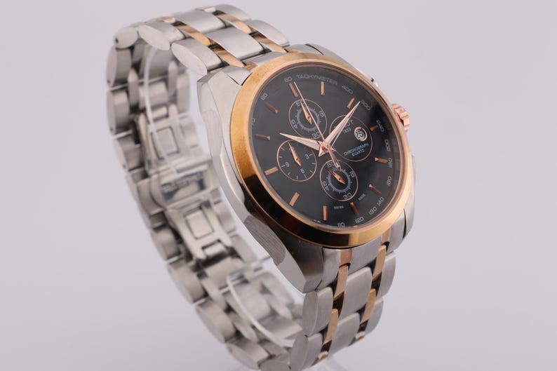 Tissot 1853 Black Dial with Rosegold Bezel (Two-Tone Strap)