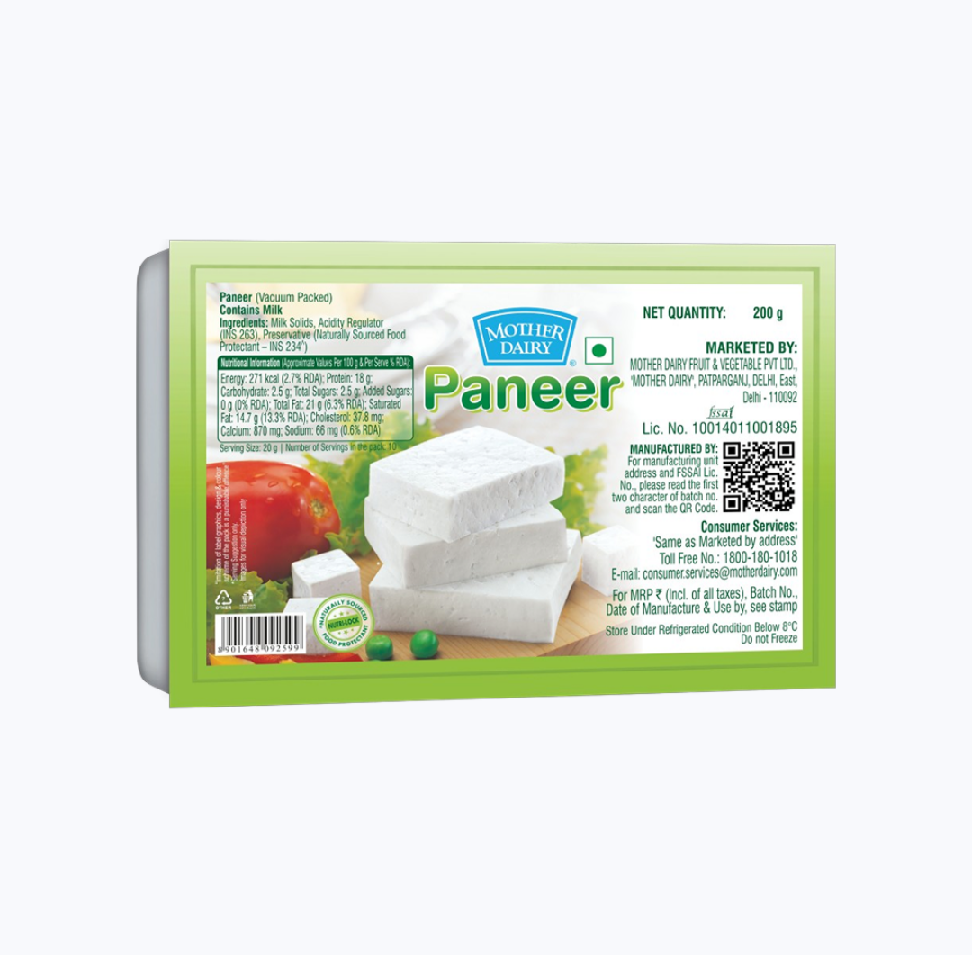 Mother Dairy Paneer - 200g