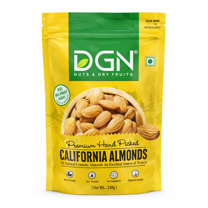 DGN Premium California Almond (कैलिफ़ोर्निया बादाम) - 250gm