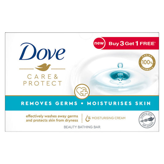 DoveCare & Protect Moisturising Cream Beauty Bathing Bar - 100g (Pack of 4)