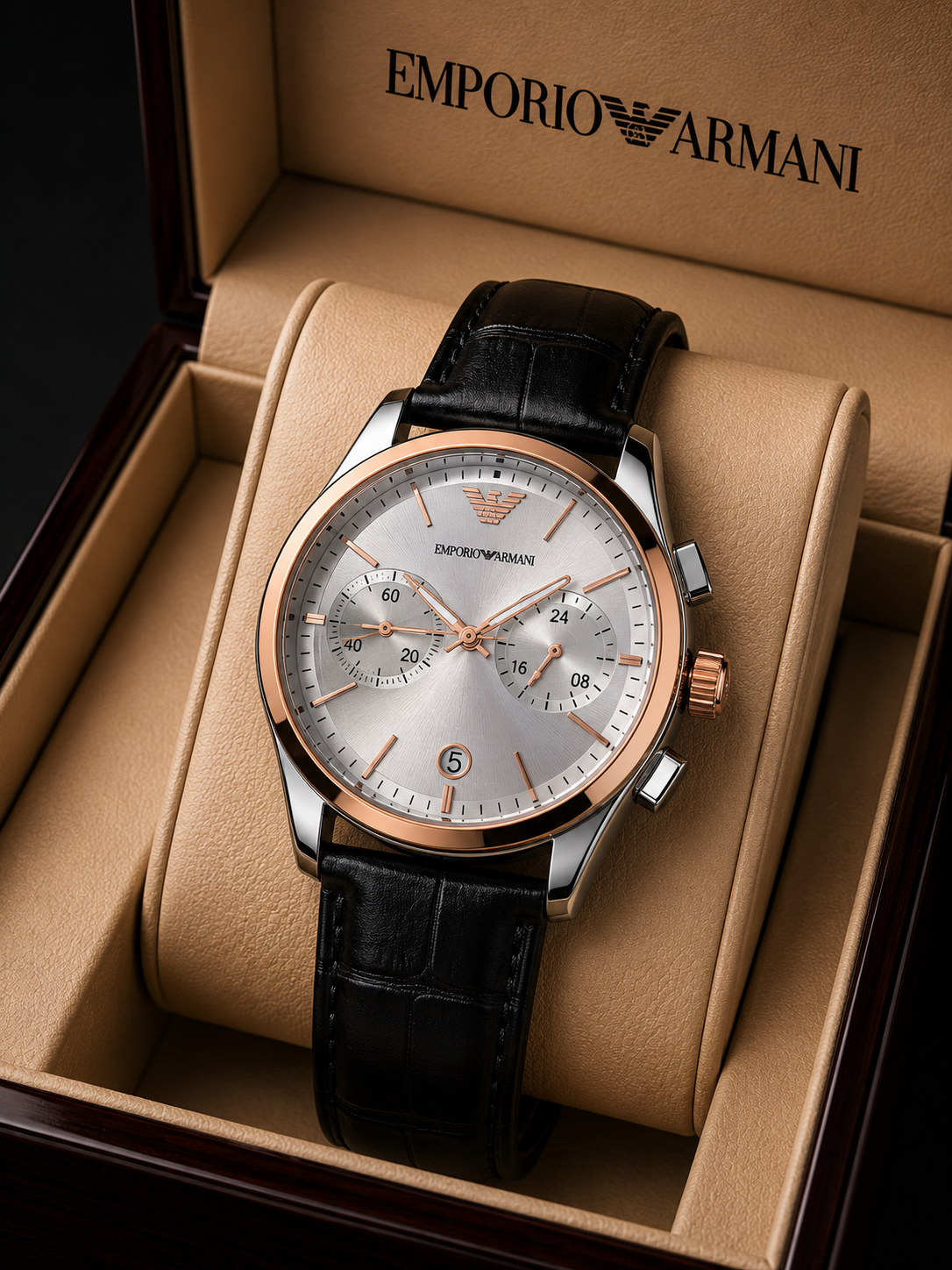 Emporio Armani Men's Quartz Silver rose gold  Dial