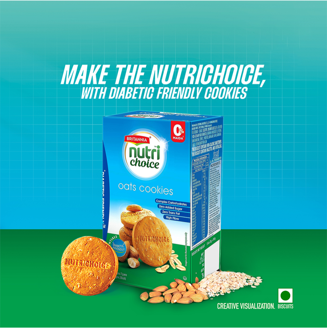 Britannia NutriChoice  Oats Cookies (Diabetic Friendly) - 150g