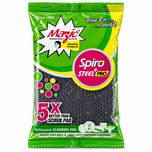 Magic Spiro Steel Pro Scrub Pad - 105mm × 90mm
